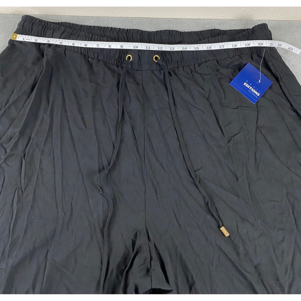 Basic Editions Woman 2X Black Rayon Blend Lounge Pants Drawstring Waist NWT - Picture 5 of 12